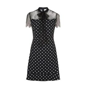 Sandro Evita polka dot lace mini dress